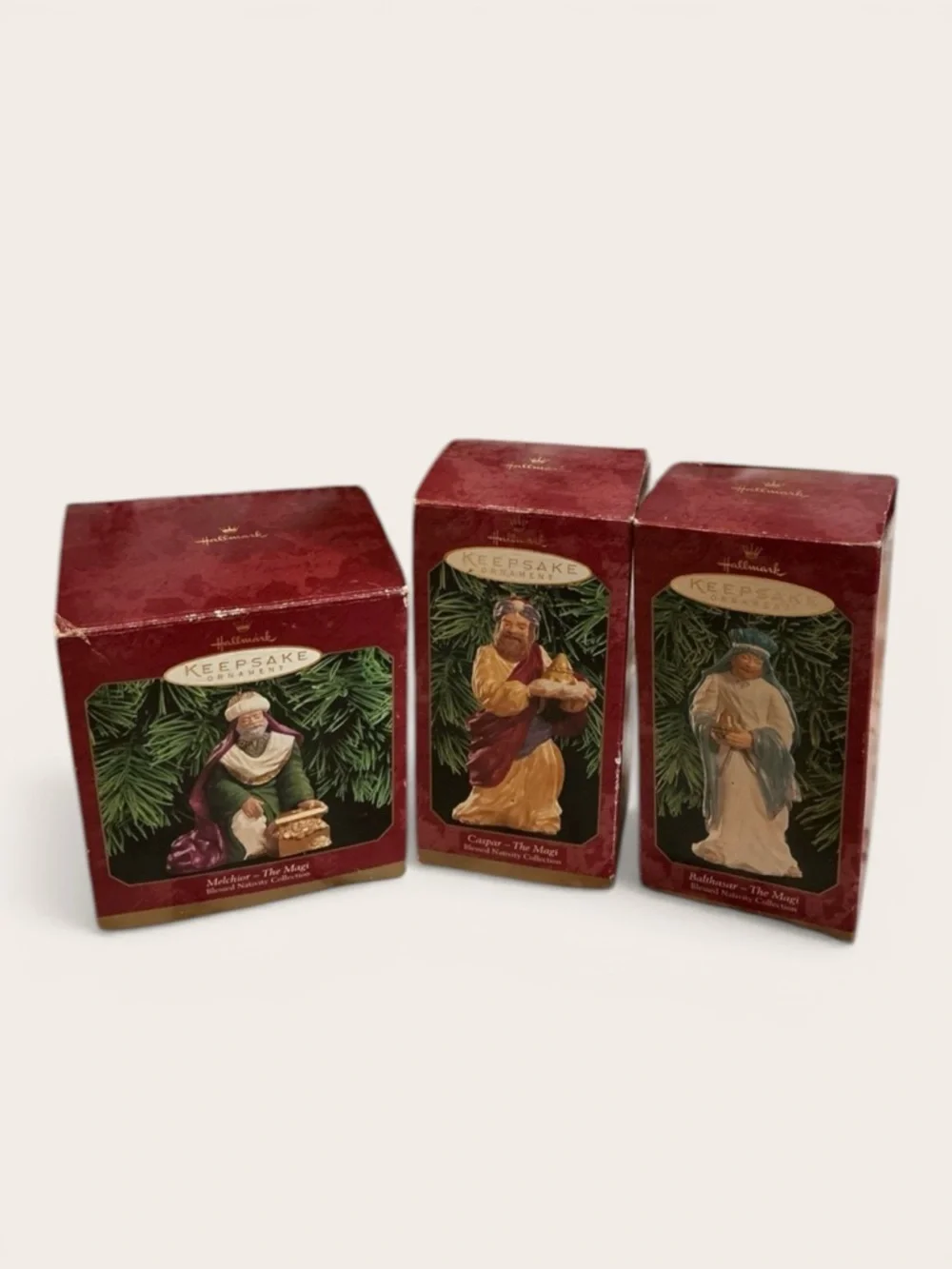 Hallmark Keepsake 1999 Blessed Nativity Three Wise Men Ornament Set